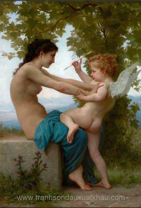 A Young Girl Defending Herself Against Eros